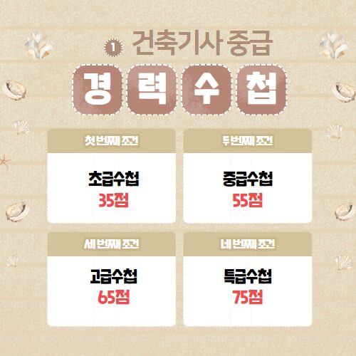 건축기사 중급 경력수첩