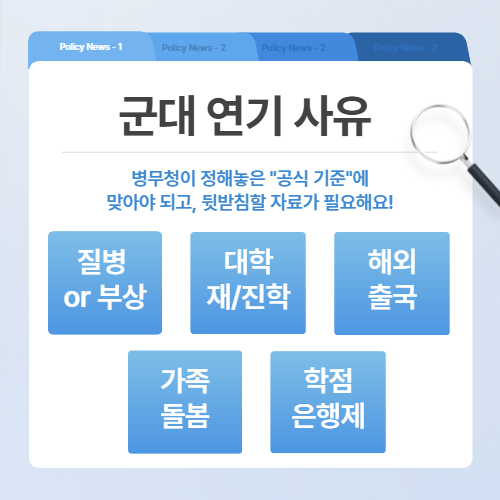 재학생 입영연기 사유