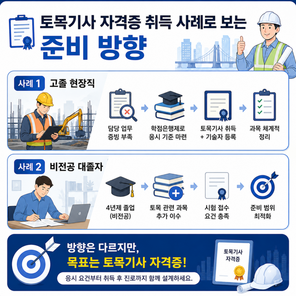 토목기사 자격증 방향