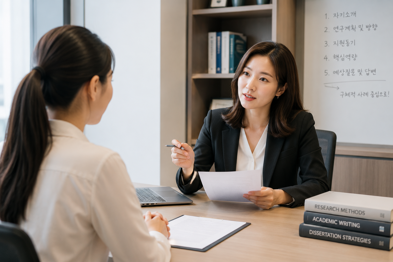 대학원 전공 면접과 교수 면접을 준비하는 스터디어스 코칭 이미지