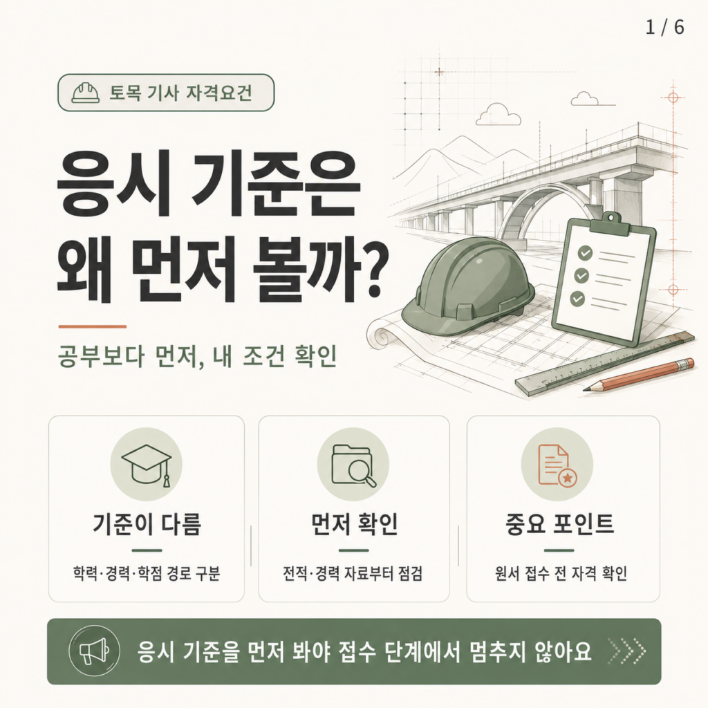 토목 기사 자격요건 기준