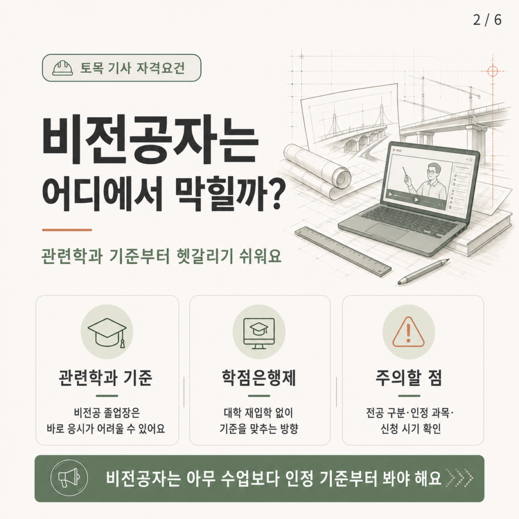 토목 기사 학점은행제 과정