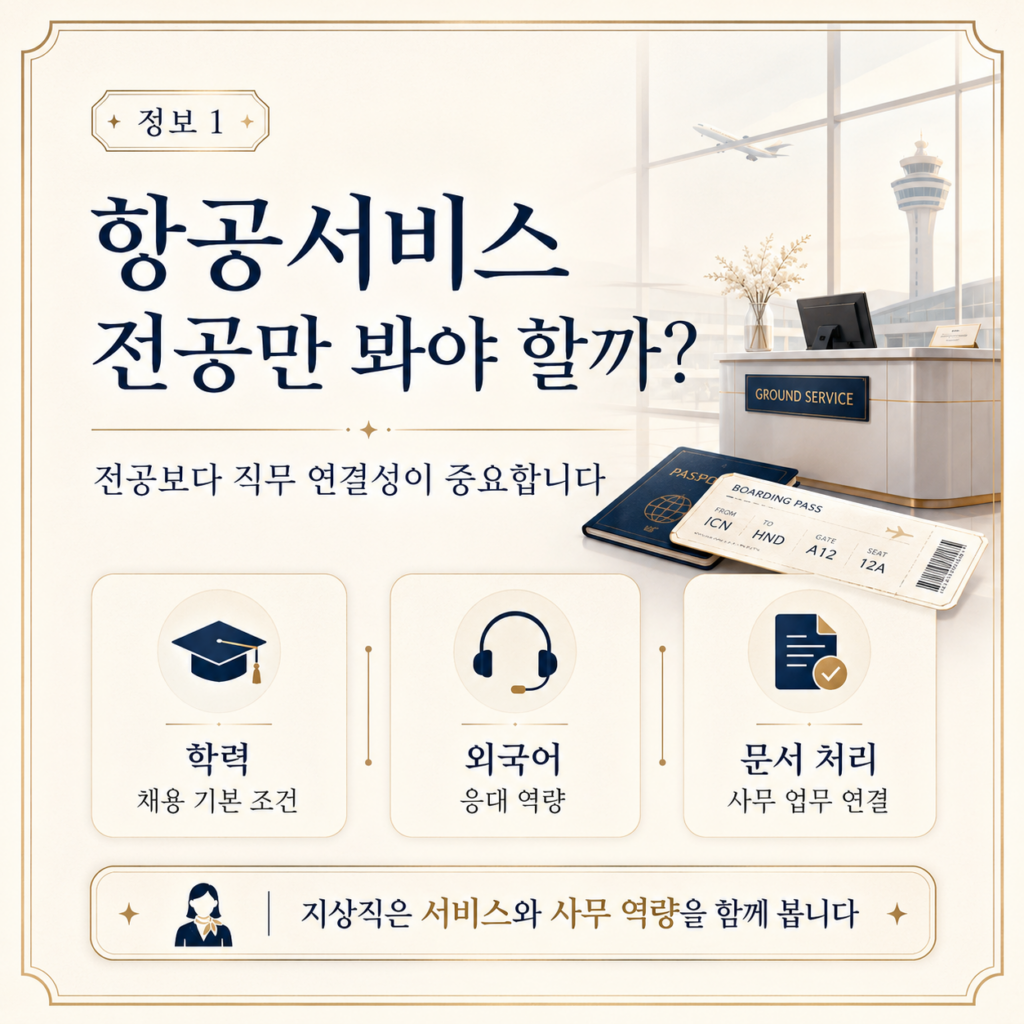 지상직 승무원 되는법 전공