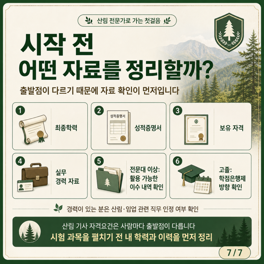 산림 기사 자격요건 자료