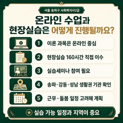 서울 송파구 평생교육원 온라인 및 실습