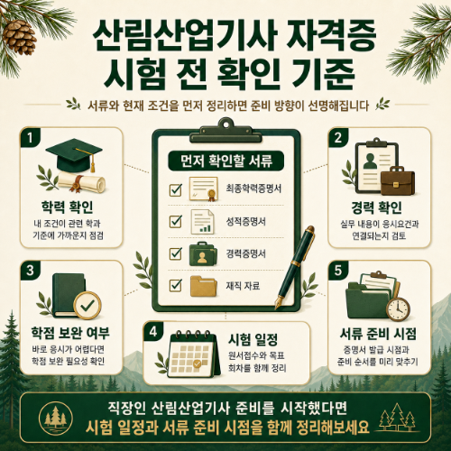 산림산업기사 자격증 확인 기준