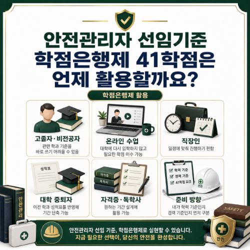안전관리자 선임기준 41학점