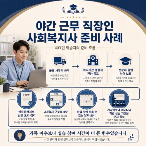 평생교육원 사회복지사 취득사례