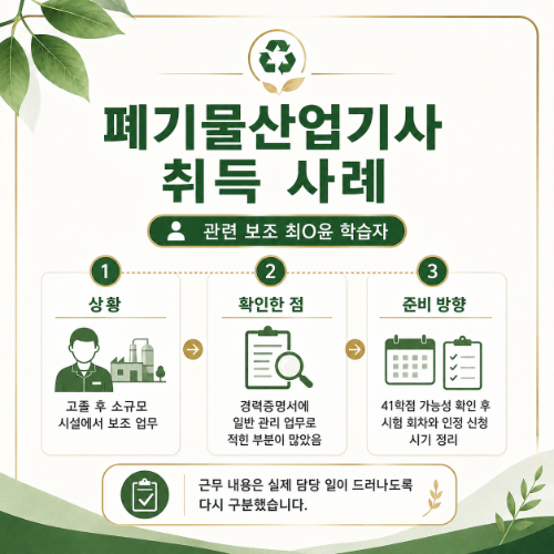 환경 자격증 취득사례