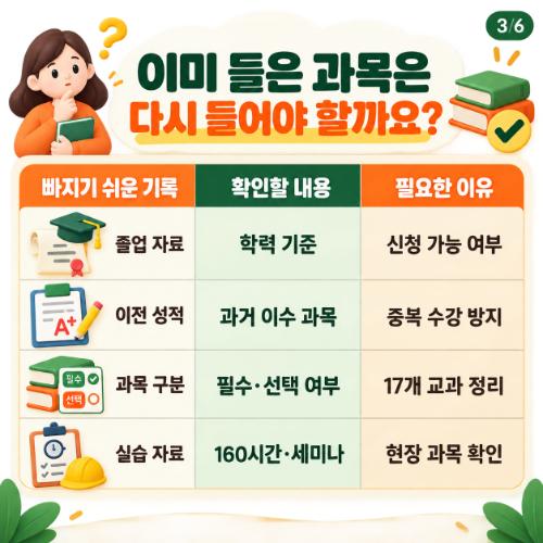 시흥시 평생교육원 다시 들은 과목