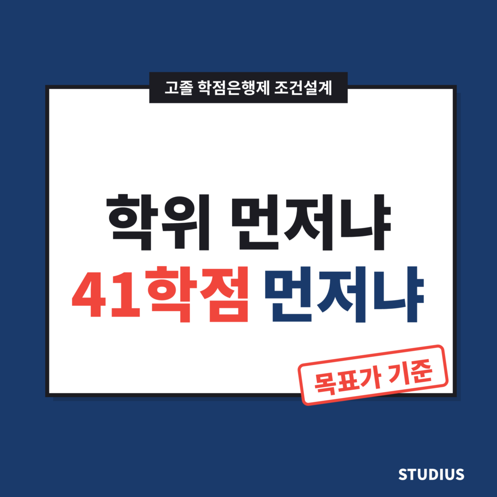 고졸 스터디어스는 학점은행제를 어떻게 활용해 조건을 설계할까 — 학위 먼저 vs 응시학점 먼저
